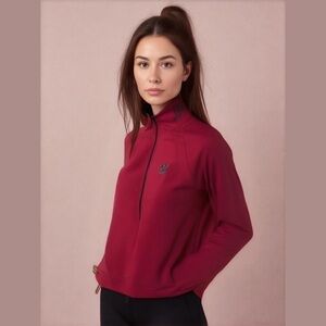 PINK Victoria’s Secret Maroon 1/2 Zip Athletic Workout Jacket Women’s Sz Small